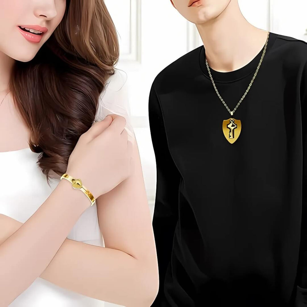 SET AMOR ETERNO: COLLAR + PULSERA CON PROYECCIÓN "TE AMO" PLATEADA