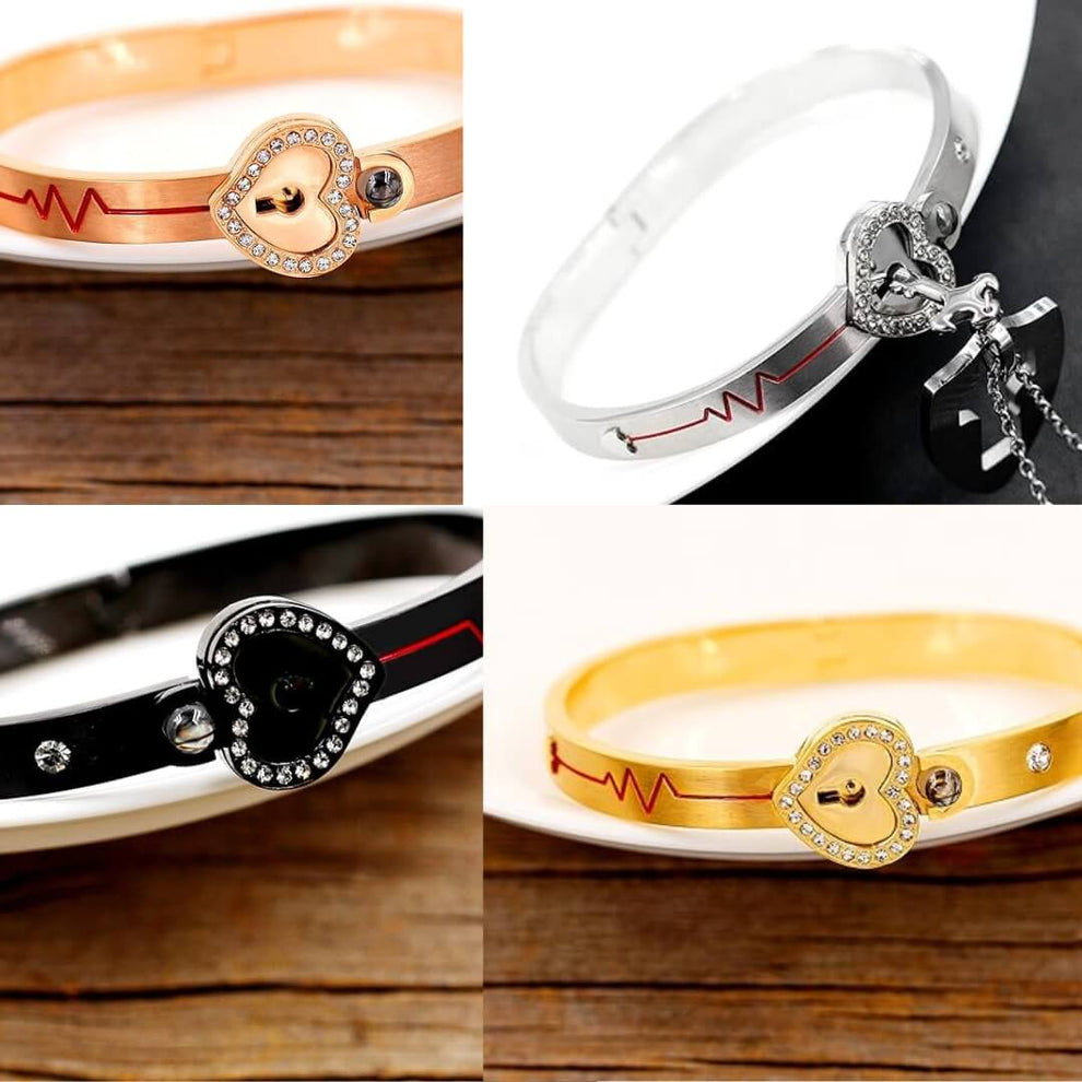 SET AMOR ETERNO: COLLAR + PULSERA CON PROYECCIÓN "TE AMO" PLATEADA